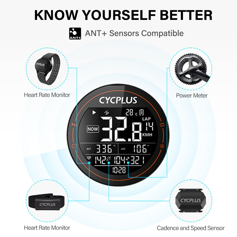 Cycplus M2 GPS Fietscomputer - ANT+ & Bluetooth 6